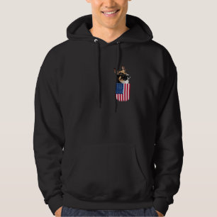 Sudadera Pastor Alemán Perro Bandera Estadounidense Patriót