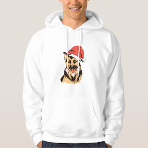 Sudadera Pastor alemán perro Santa Hat - Navidades divertid