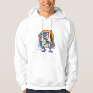 Sudadera Pastor alemán Unicornio Dinosaur T rex Funny Rainb