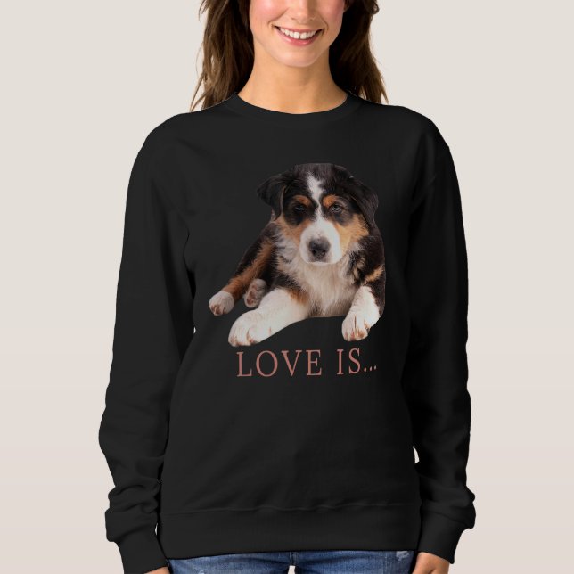 Sudadera Pastor Australiano Aussie Mom Dad Love Dog Tee (Anverso)