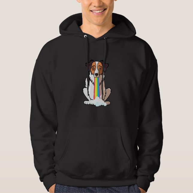 Sudadera Pastor Australiano Aussie Perro En Arcoiris (Anverso)