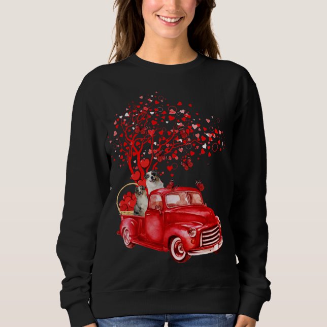 Sudadera Pastor Australiano Montando Camión Valentine Butte (Anverso)