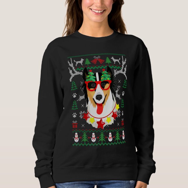 Sudadera Pastor Australiano Perro Feo Navidad Reno Sw (Anverso)