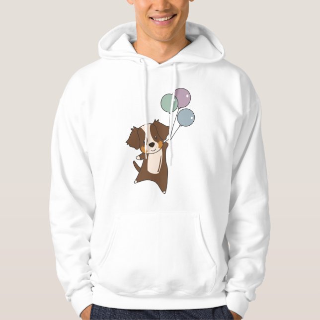 Sudadera Pastor Australiano vuela Con Globos (Anverso)