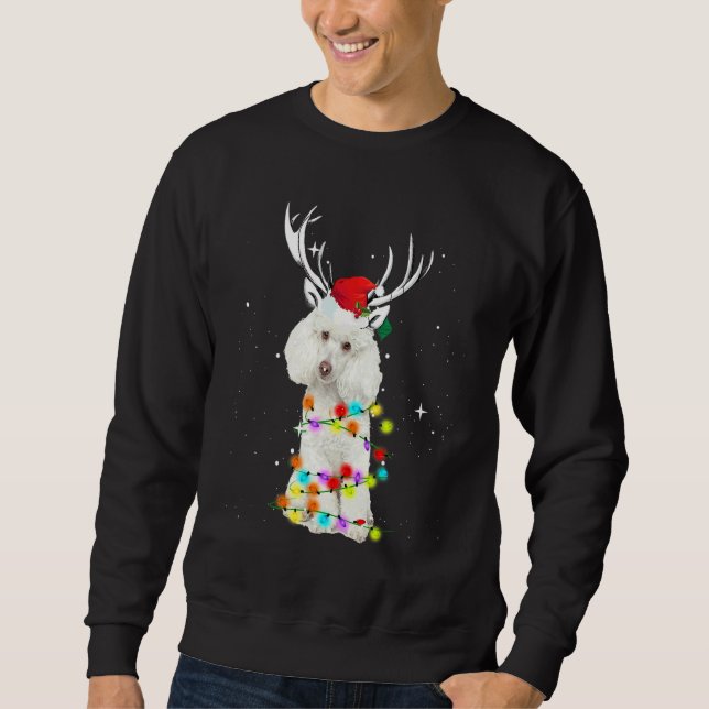 Sudadera Pastor de Navidad Caniche Luces de Navidad (Anverso)