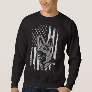 Sudadera Pastor Holandés Bandera Americana Estados Unidos P