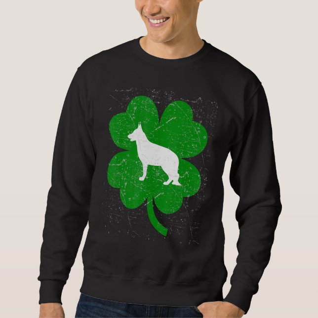 Sudadera Pastor holandés Shamrock St Patrick's Day (Anverso)