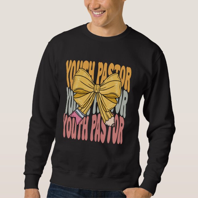 Sudadera Pastor juvenil Groovy Coquette Bow Cute Gracioso d (Anverso)