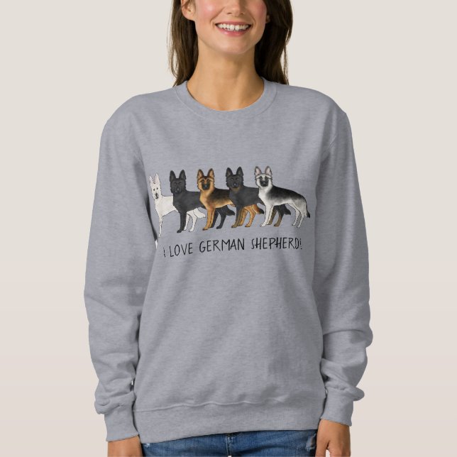 Sudadera Pastores Alemanes Perros Lindos Me Encantan Los Pa (Anverso)