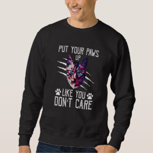 Sudadera Patas Arriba Como Si No Te Importara Gato Humor De