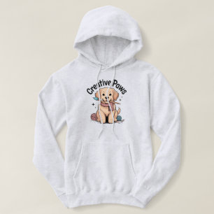 Sudadera Patas Creativas Perro Retriever Dorado Artista Pin