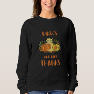 Sudadera Patas de gato lindas y hanksgiving para gato amant