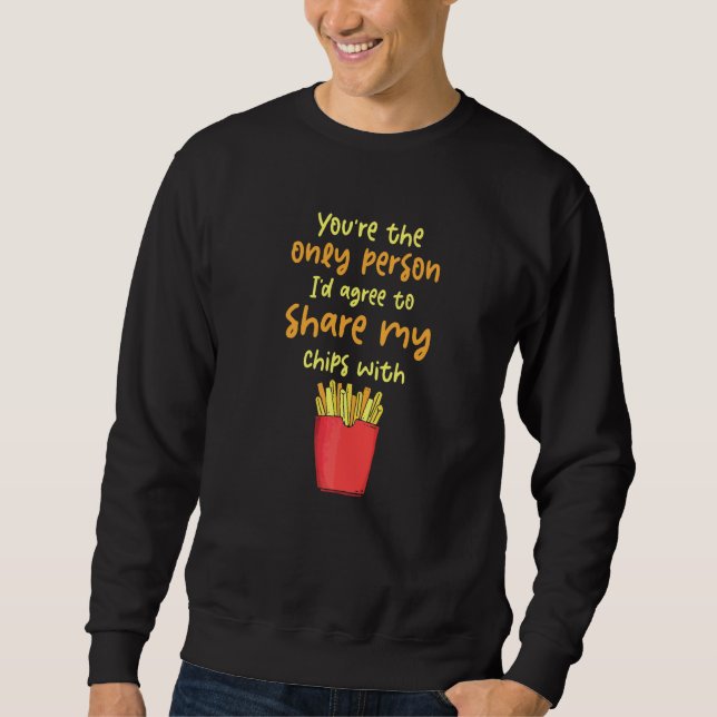 Sudadera Patatas Fritas Comida Rápida Día de San Valentín P (Anverso)