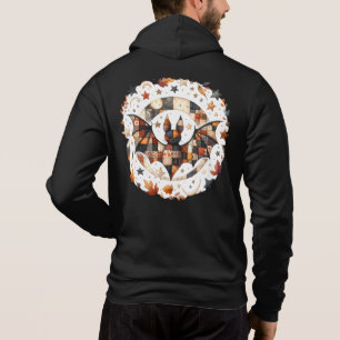 Sudadera Patchwork Halloween Bat en los colores del otoño
