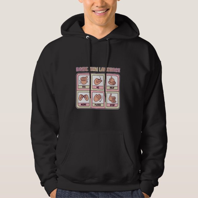 Sudadera Pathología del lenguaje de Rótulo básico AAC Sped  (Anverso)