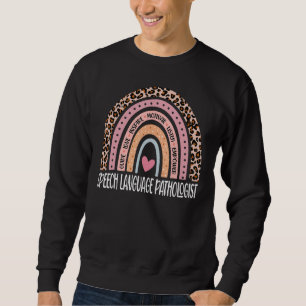 Sudadera Pathólogo del lenguaje de voz Rainbow Leopard SLP