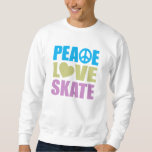 Sudadera Patín del amor de la paz<br><div class="desc">¿Patín del amor de la paz… qué más usted necesitan en vida? Regalo perfecto para cualquier adicto patinador. ¡No importa si le entrenan en patinaje artístico, ama al patín de ruedas, pasa cada minuto libre en el parque del patín en su monopatín, patín de hielo en la charca congelada en...</div>