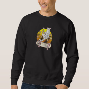 Sudadera Patinador Cute Pizza Cat Skateboarder S
