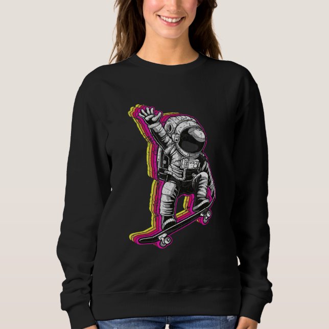 Sudadera Patinador de esquí de astronauta retro (Anverso)