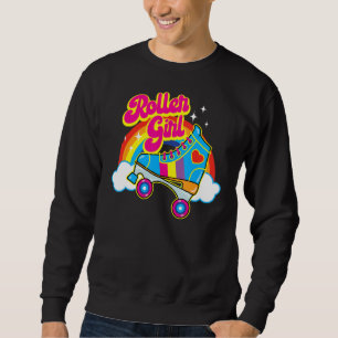 Sudadera Patinaje Chica Roller Retro 70 con Corazón y Color