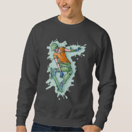 Sudadera Patinaje volador de colores, Ilustracion divertido