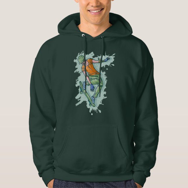 Sudadera Patinaje volador de colores, Ilustracion divertido (Anverso)