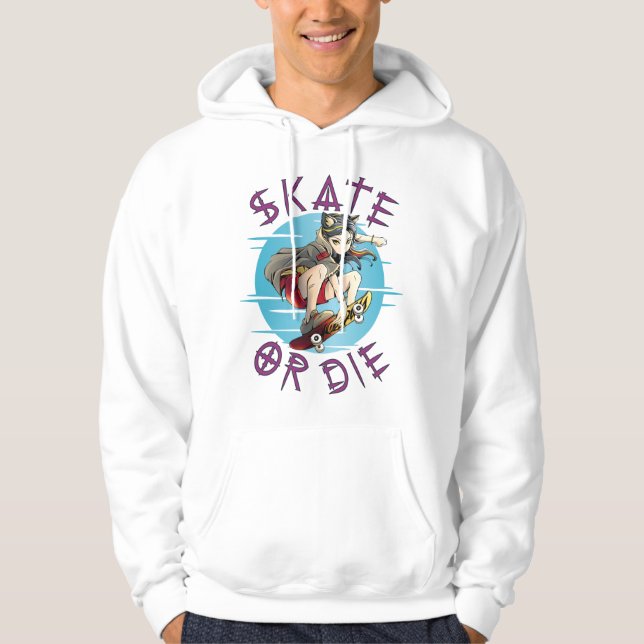 Sudadera Patinar o morir Chica Skateboarder (Anverso)