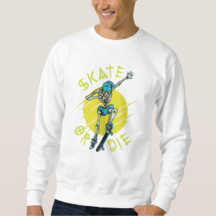 Sudadera Patinar o morir Esqueleto Skateboarder