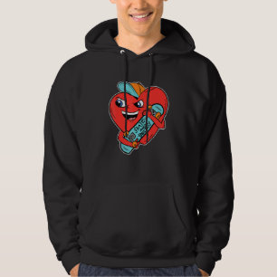 Sudadera Patinar Y Destruir Día De San Valentín Corazón Ska