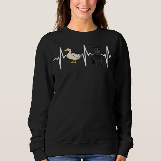 Sudadera Pato Blanco Escocia Terrier Perro latido (Anverso)