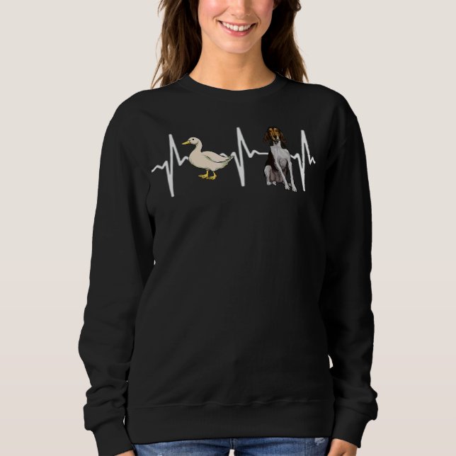 Sudadera Pato Blanco Trek Walker Coonhound Heartbeat Dog (Anverso)