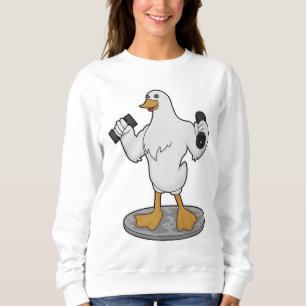 Sudadera Pato como culturista con campanas de púas