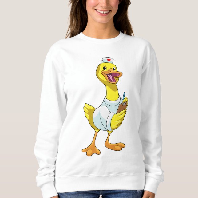 Sudadera Pato como enfermera con corazón (Anverso)