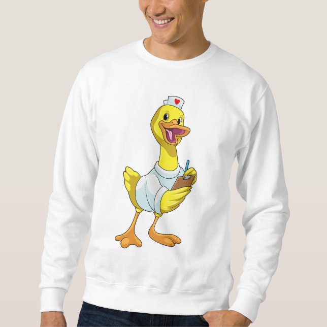 Sudadera Pato como enfermera con corazón (Anverso)