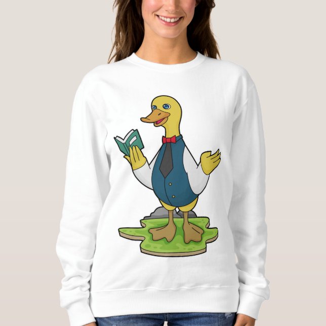 Sudadera Pato como Maestro con Libro (Anverso)