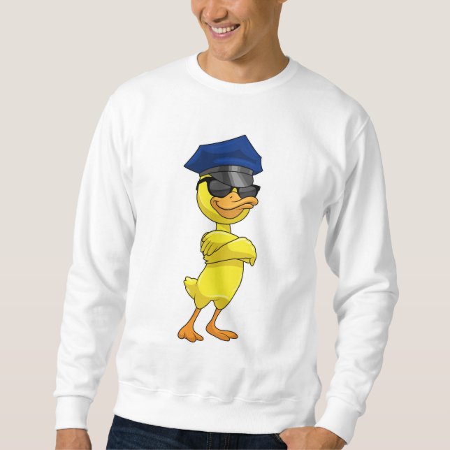 Sudadera Pato como oficial de policía con gorro de policía (Anverso)