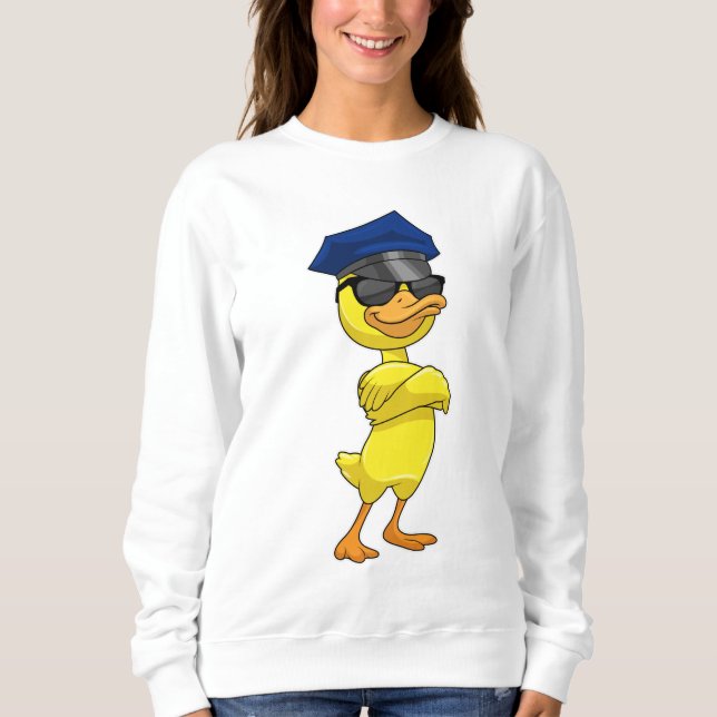Sudadera Pato como oficial de policía con gorro de policía (Anverso)