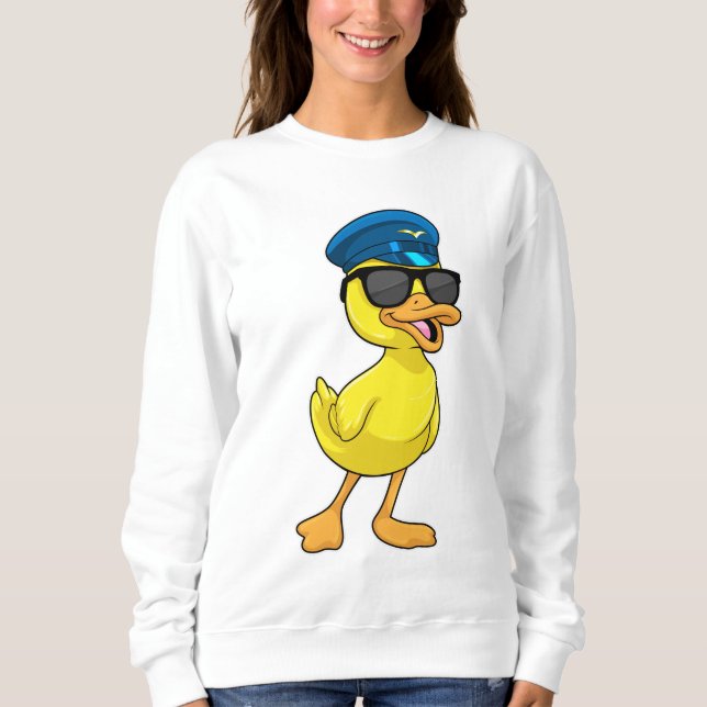 Sudadera Pato como piloto con gorra piloto (Anverso)