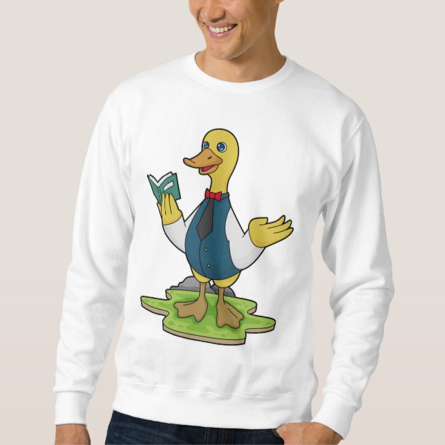 Sudadera Pato como profesor con libro (Anverso)
