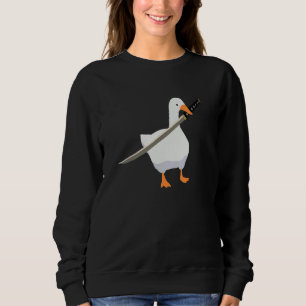 Sudadera Pato con espada Pato empuñando un cuchillo Katana 
