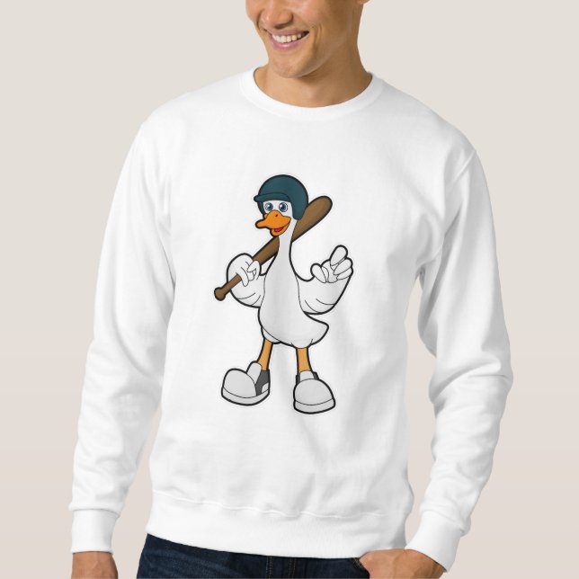 Sudadera Pato de béisbol con cascos y raqueta de béisbol (Anverso)