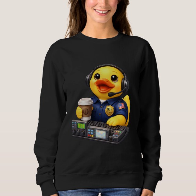 Sudadera Pato de goma de despacho de emergencia 911 (Anverso)