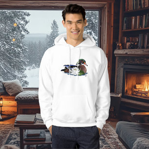 Sudadera Pato de madera colorido Lirio blanco Vida silvestr