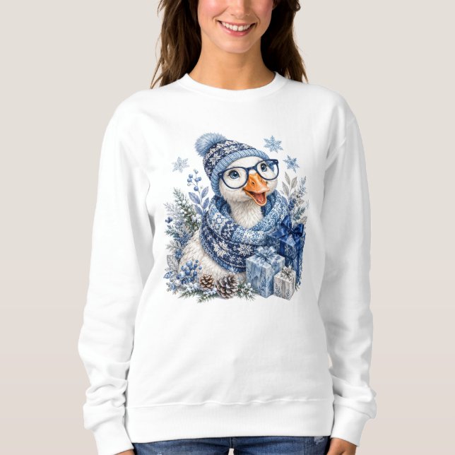 Sudadera Pato de Navidad de invierno (Anverso)