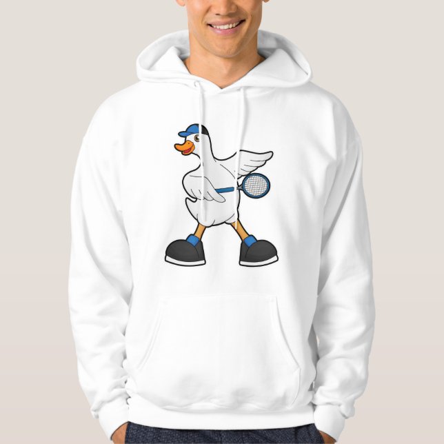 Sudadera Pato de tenis con raqueta de tenis y gorra (Anverso)