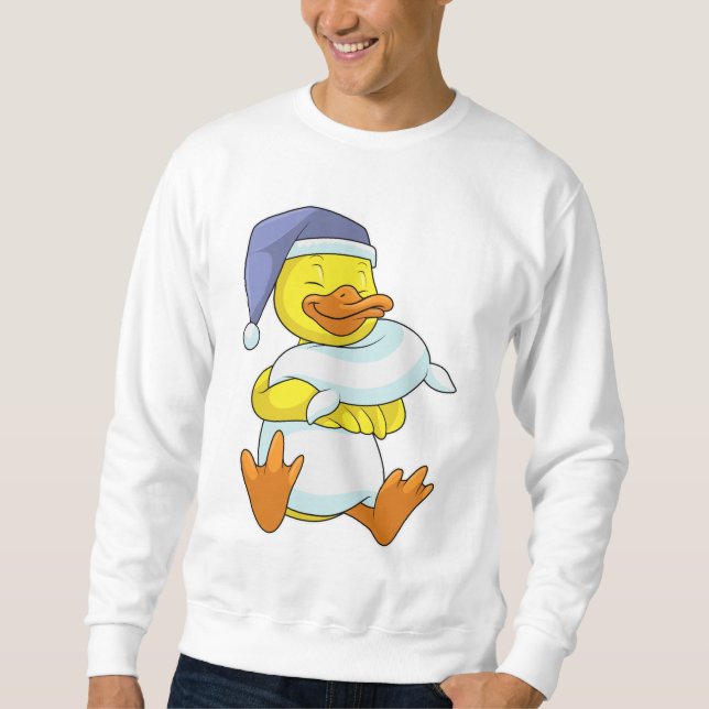 Sudadera Pato durmiendo con gorra nocturna (Anverso)