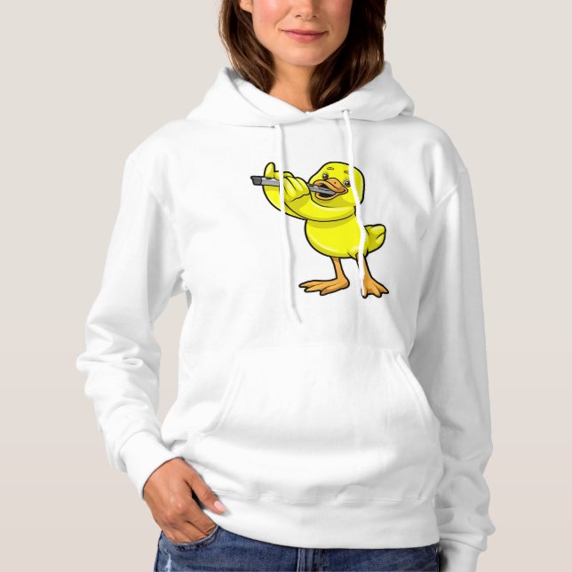 Sudadera Pato en Música con Flauta (Anverso)