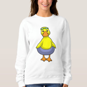 Sudadera Pato en Natación con anillo de natación