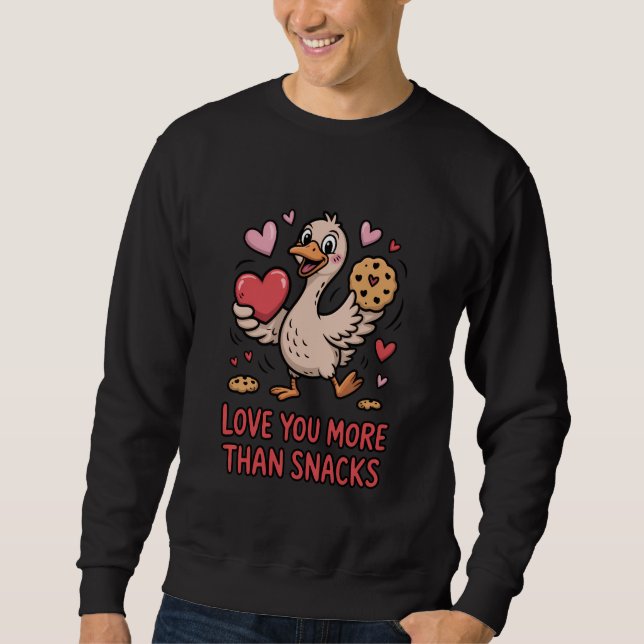 Sudadera Pato Lindo Te Ama Más Que Snacks Pájaro Divertido  (Anverso)