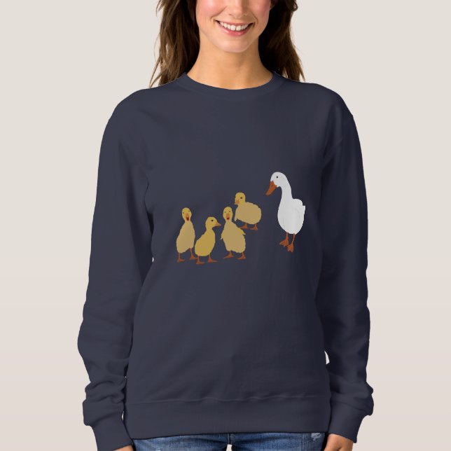 Sudadera Pato materno y pollos para bebés (Anverso)